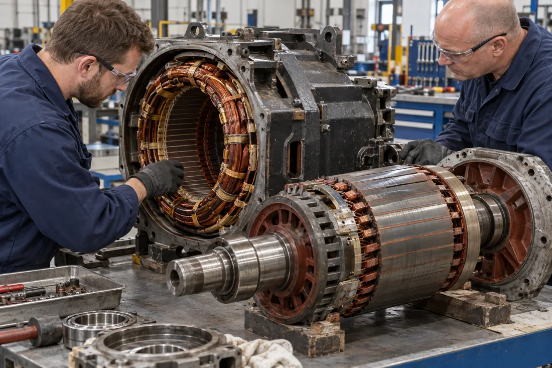 Locomotive traction motor refurbishment — illustrative image